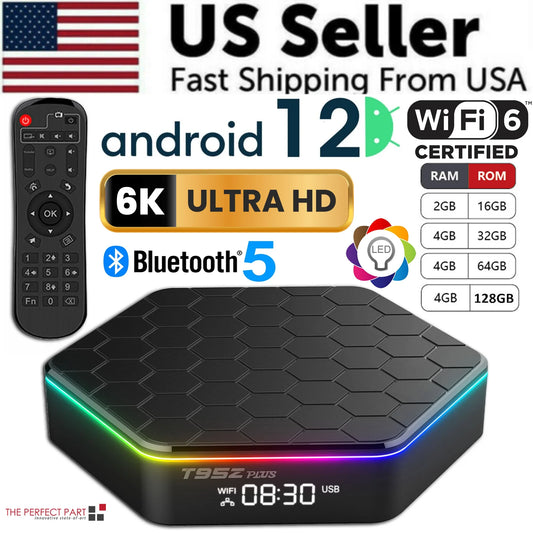 2025 Upgraded T95Z plus Smart Android 12.0 TV Box Quad Core 6K HD Stream Player