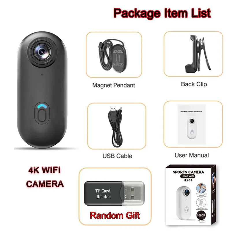 4K UHD Small Vlog Wireless Camera Home Photography Super Mini Wifi Recorder Action Cam Compatible Portable Electronic Gadgets